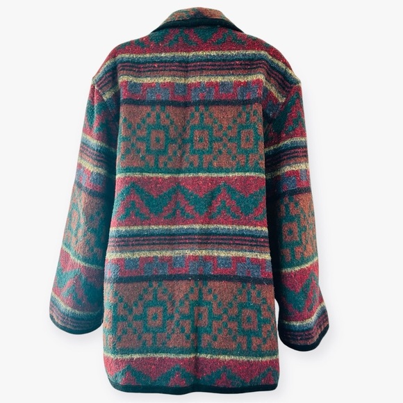 JOFELD Vintage Wool Aztec Southwest Navajo Blanket Jacket Size M - Picture 8 of 12